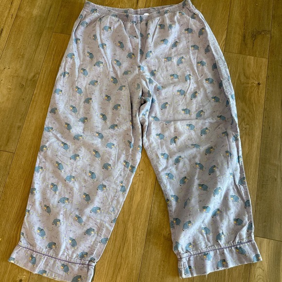 Disney Eeyore PJ/Lounge‎ Pants Capris Purple Print Women's XL - Picture 1 of 10